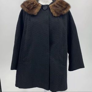 Vintage Forstmann Mink Trim & Black Retro Coat